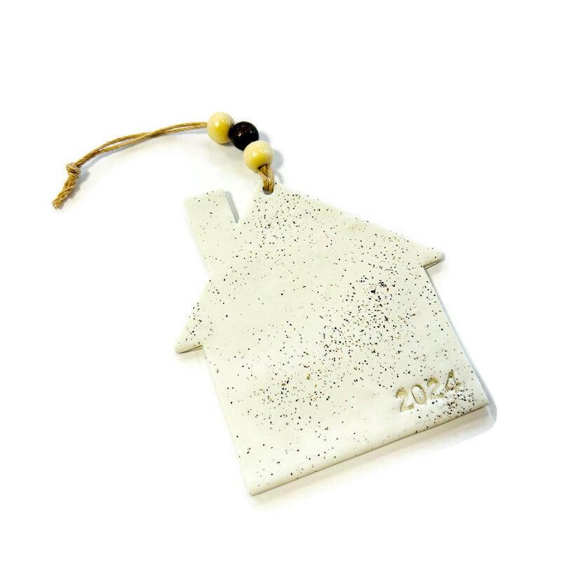 2025 New Home Christmas Ornament Handmade from Clay & Nova Scotia Beach Sand - Sassy Sacha Jewelry