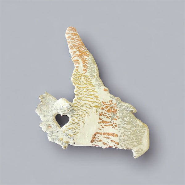 New Brunswick Fridge Magnet Handmade from Clay & Mixed Foil Flakes