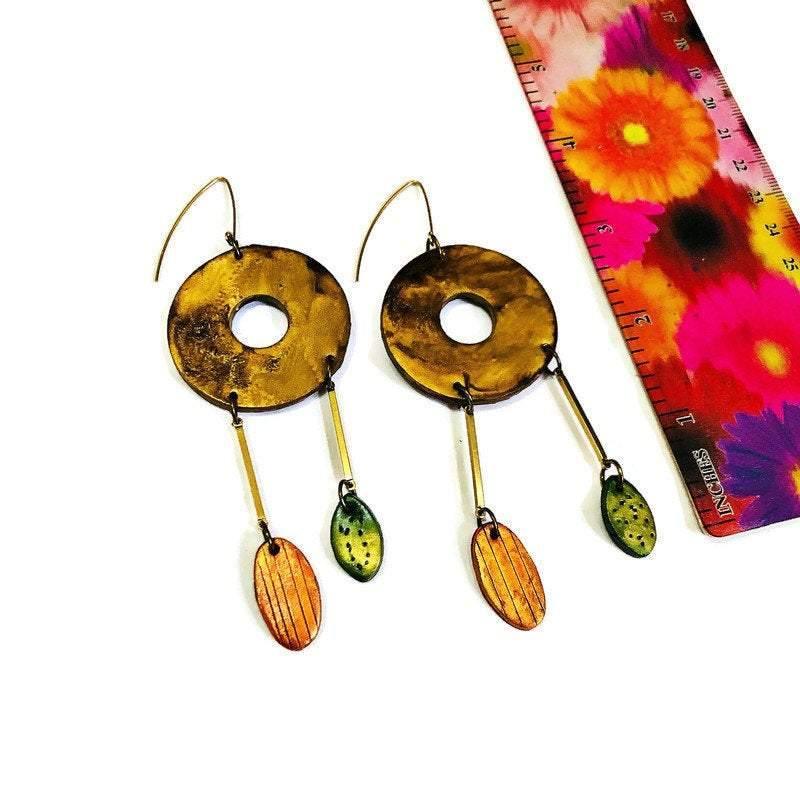 Extra Large Boho Dangle Earrings Handmade - Sassy Sacha Jewelry