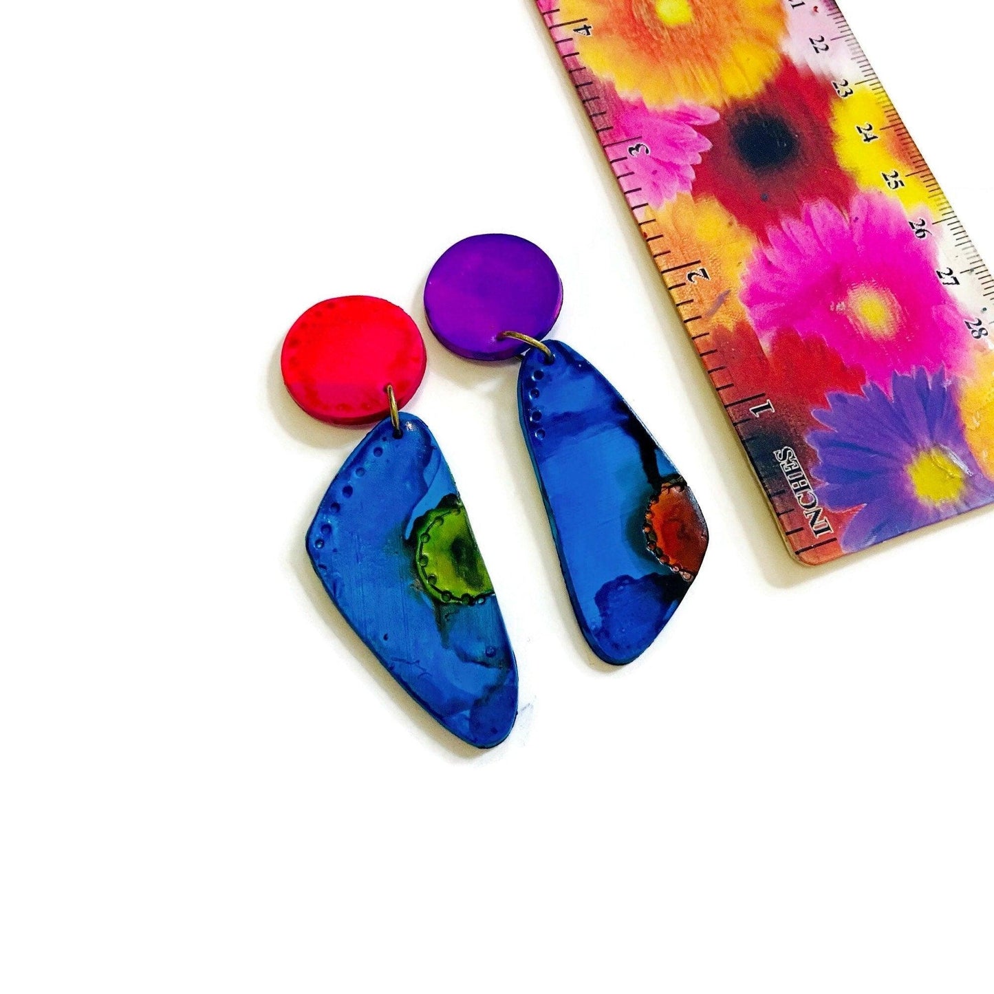 Colorful Mismatched Statement Earrings - Sassy Sacha Jewelry
