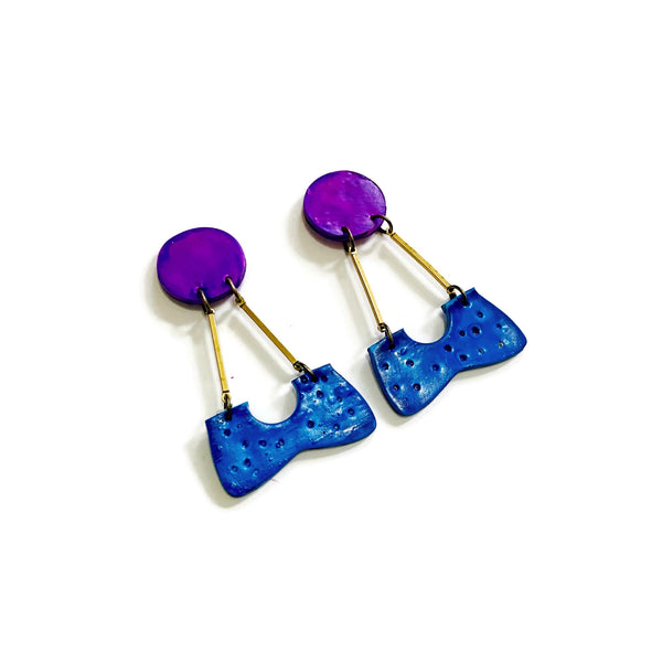 Edgy Statement Earrings Post or Clip On- “Tina”