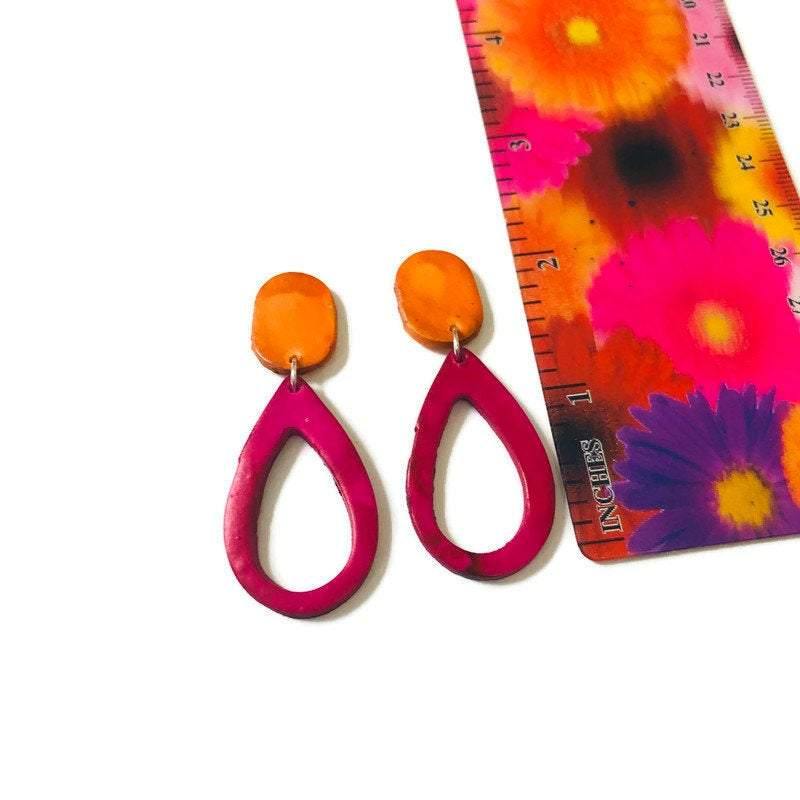 Teardrop Drop Dangle Earrings in Multiple Colors- "Sandy" - Sassy Sacha Jewelry