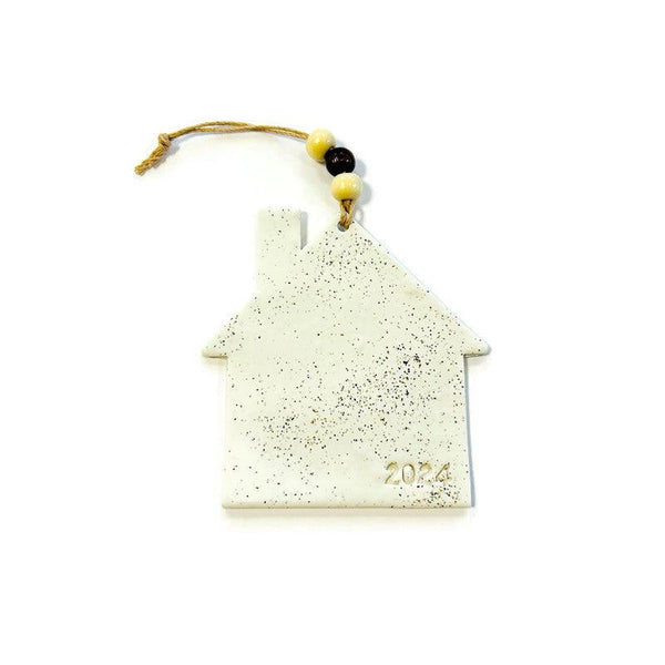 2025 New Home Christmas Ornament Handmade from Clay & Nova Scotia Beach Sand - Sassy Sacha Jewelry