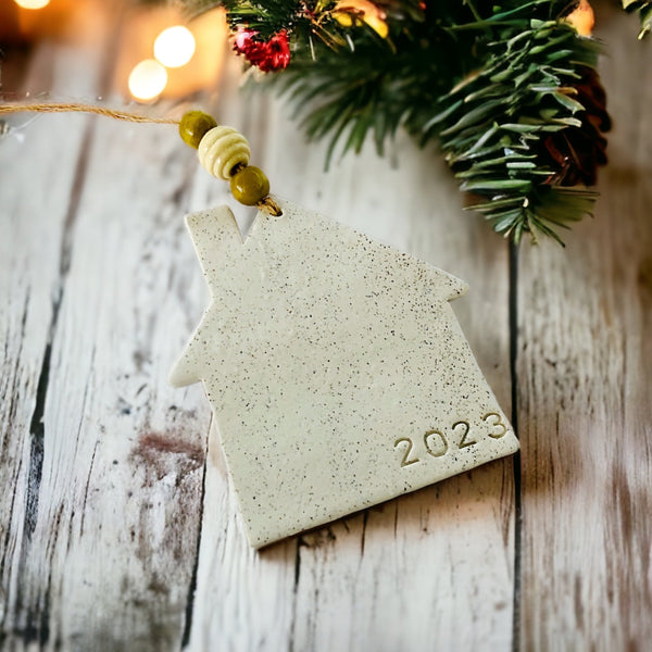 2023 New Home Christmas Ornament Handmade from Clay & Nova Scotia Beach Sand
