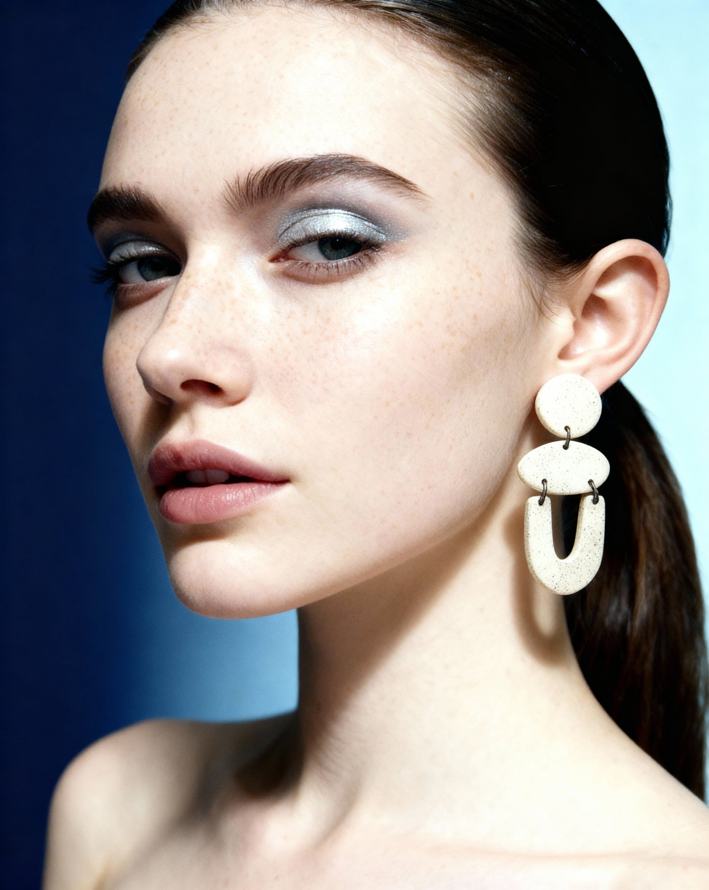 Modern Statement Earrings Handmade from Clay & Sand