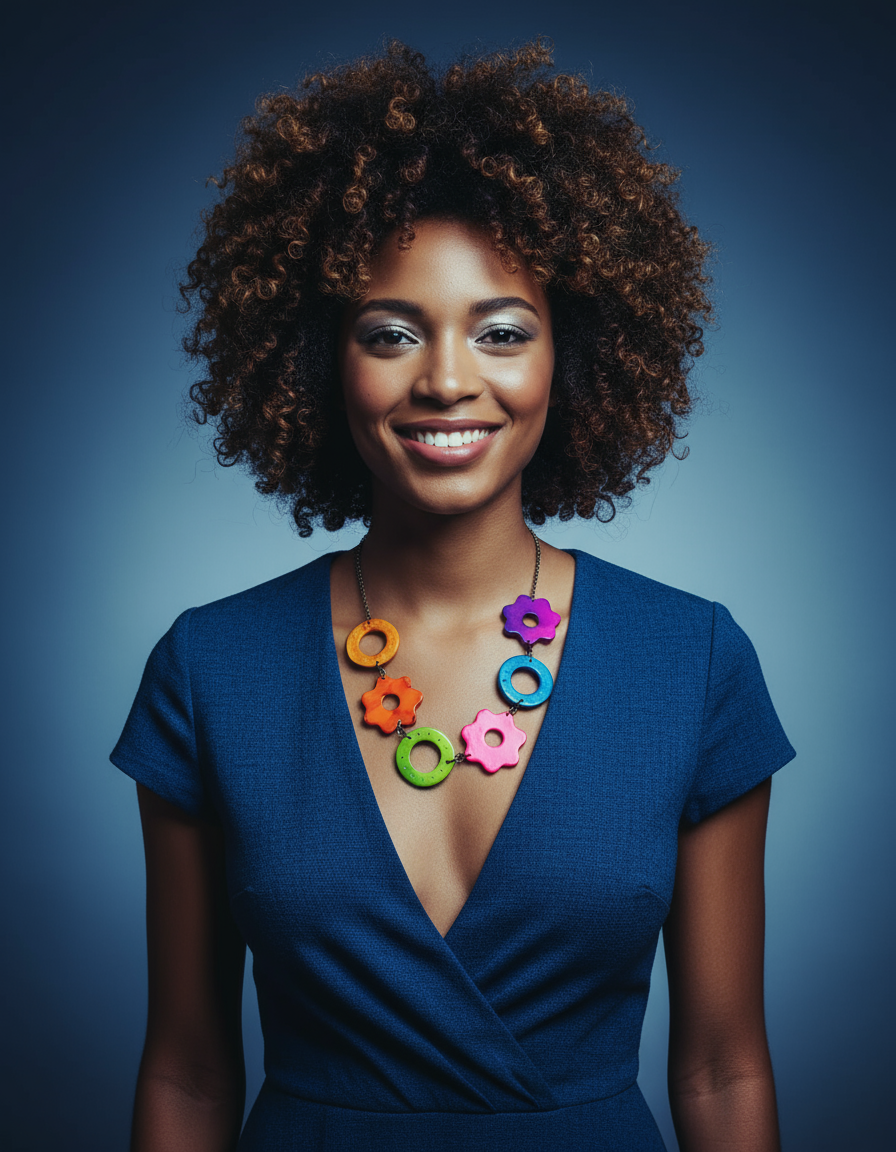 Bright Floral Statement Necklace Handmade
