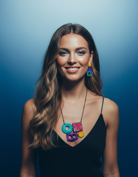 Geometric Jewelry Set with Bold Colors