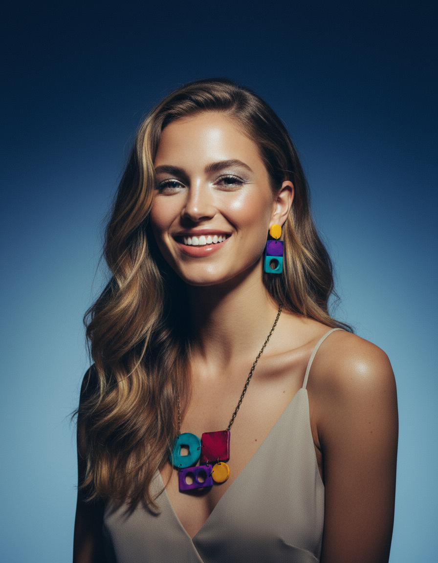 Geometric Jewelry Set with Bold Colors