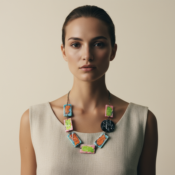 Paint Splash Jewelry Set Handmade