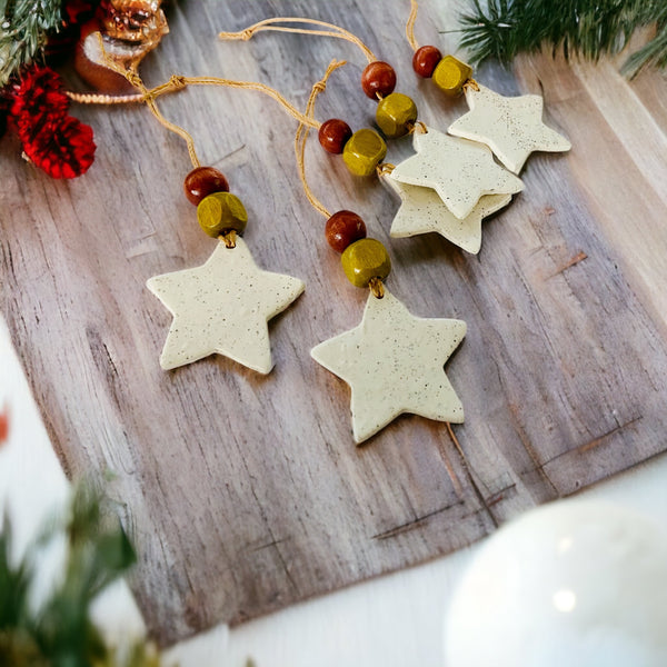 Star Christmas Ornament Handmade from Clay & Nova Scotia Beach Sand