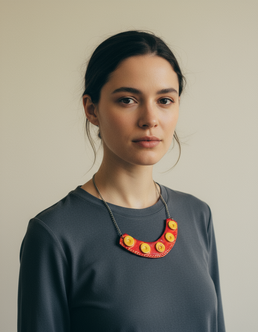 Burnt Orange Statement Jewelry Set Handmade