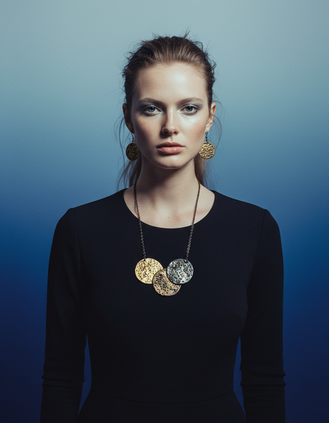 Statement Jewelry Set in Mixed Metal Style