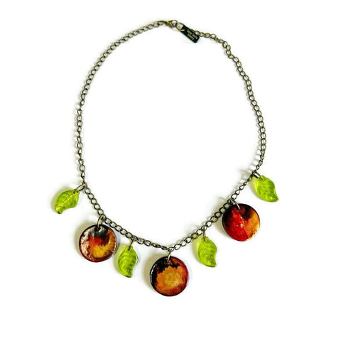 Handmade Autumn Leaf Charm Necklace Handmade