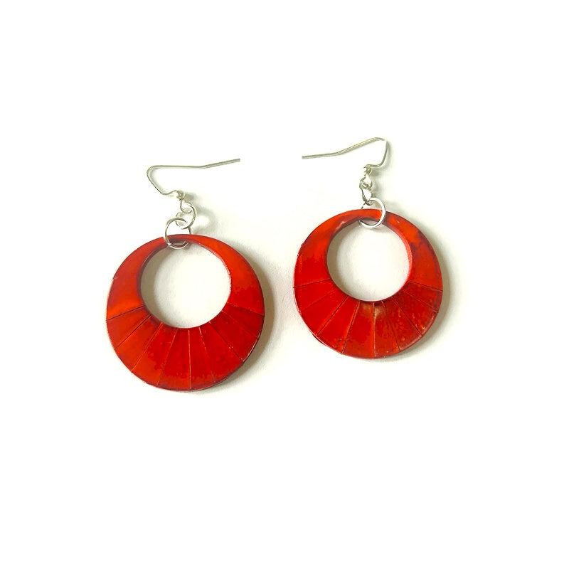 Blue Circle Statement Earrings Handmade- "Mandi"