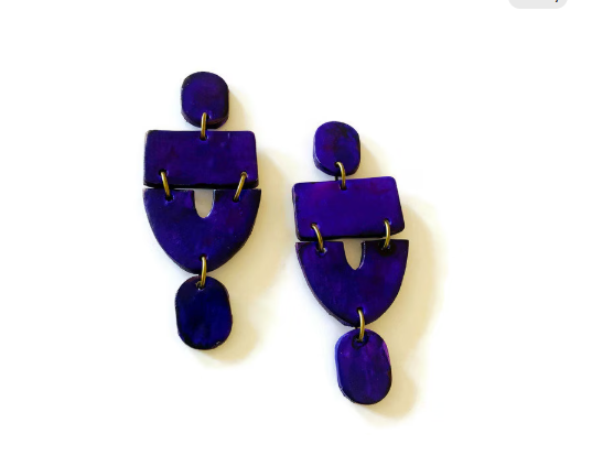 Extra Large Red Clip On Earrings Handmade "Lee"
