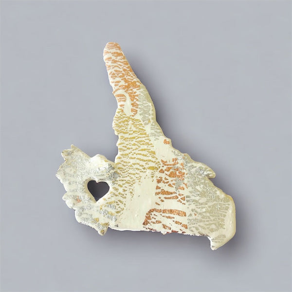 Newfoundland Fridge Magnet Handmade from Clay & Mixed Foil Flakes