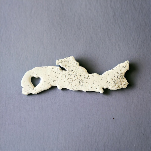 Prince Edward Island Fridge Magnet Handmade from Clay & Beach Sand