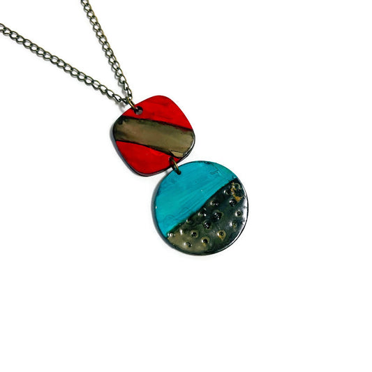 Trendy Geometric Pendant Necklace Handmade