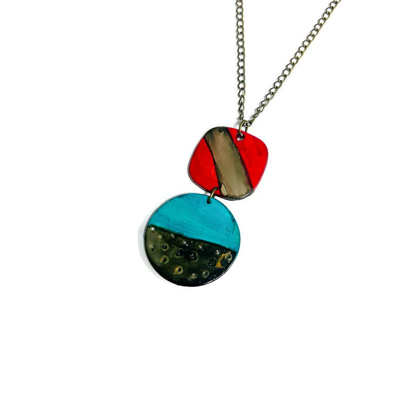 Trendy Geometric Pendant Necklace Handmade
