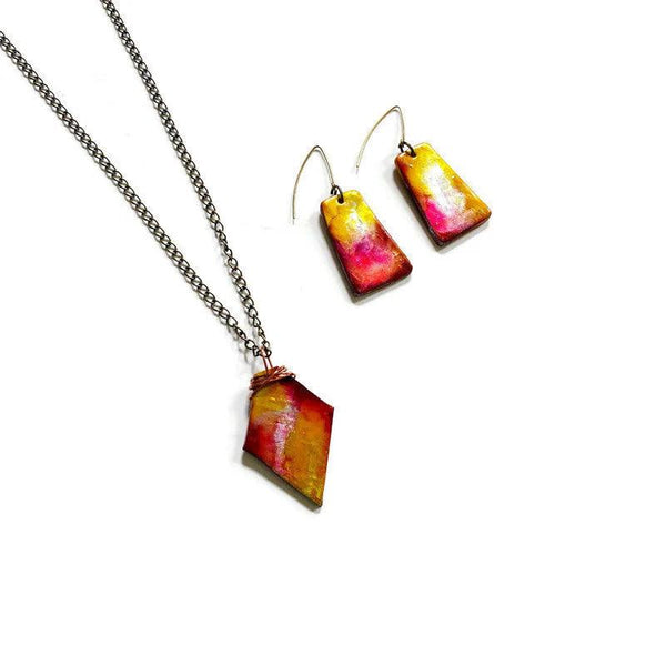 Abstract Alcohol Ink Dangle Earrings - Sassy Sacha Jewelry