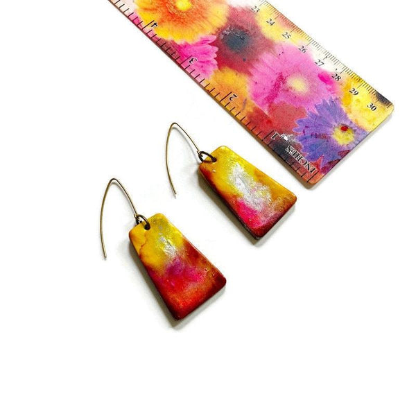 Abstract Alcohol Ink Dangle Earrings - Sassy Sacha Jewelry