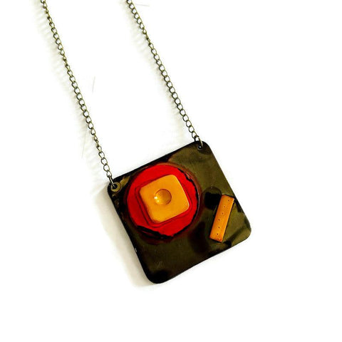 Abstract Geometric Pendant Necklace Handmade - Sassy Sacha Jewelry