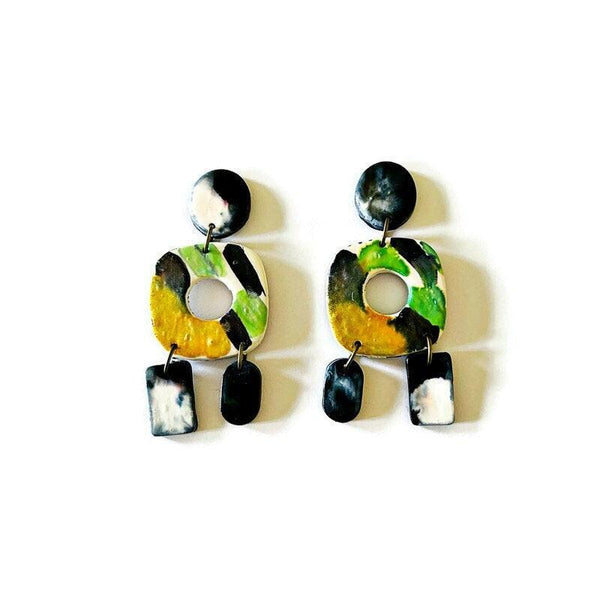 Abstract Statement Earrings in Fluid Art Style - Sassy Sacha Jewelry