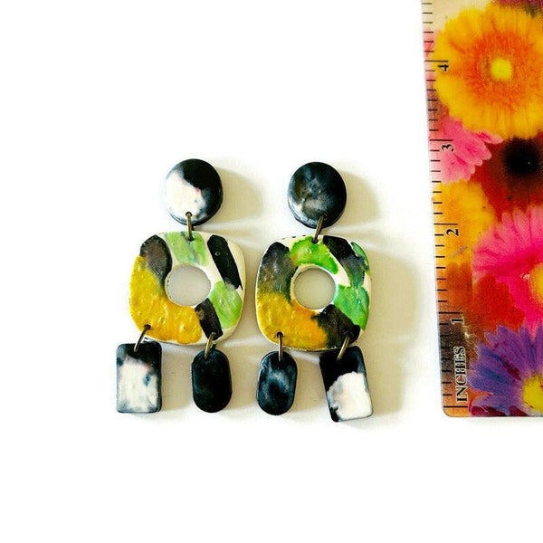 Abstract Statement Earrings in Fluid Art Style - Sassy Sacha Jewelry