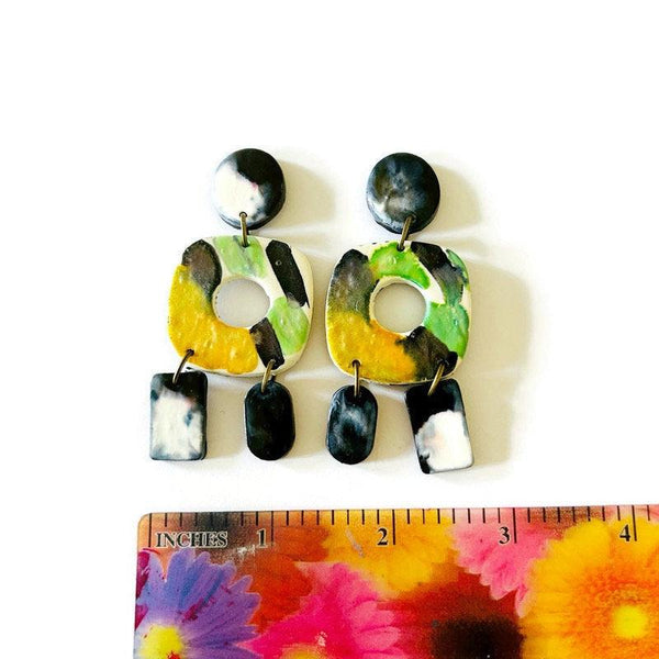 Abstract Statement Earrings in Fluid Art Style - Sassy Sacha Jewelry