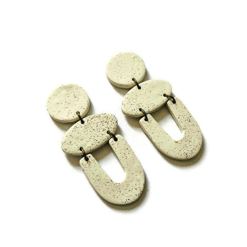 Beach Sand Clip On Earrings Handmade - Sassy Sacha Jewelry