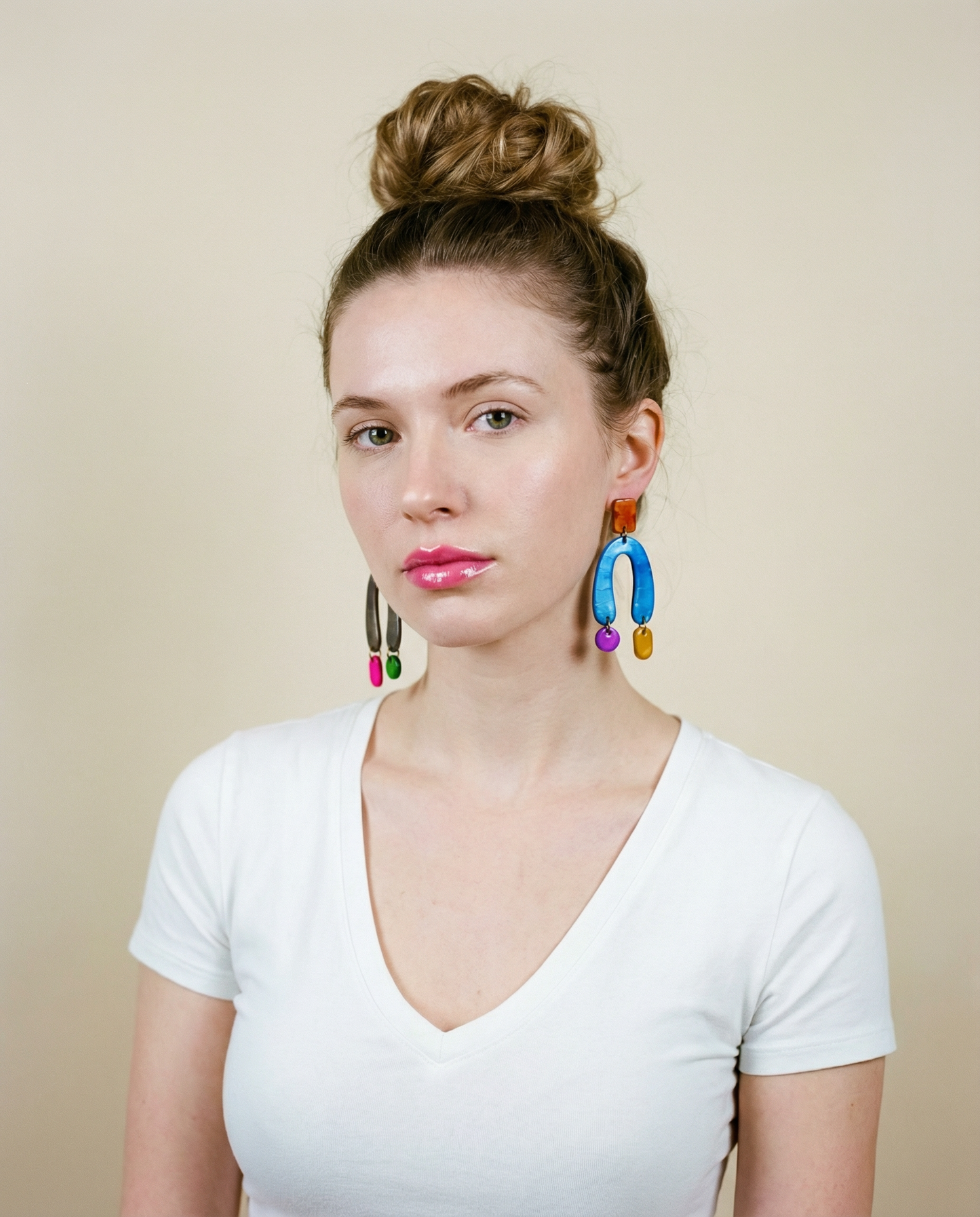 Colorful Oversized Mismatched Arch Earrings