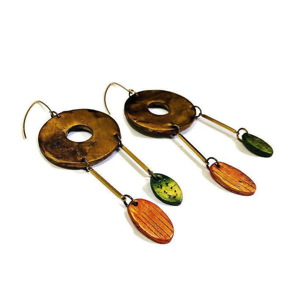 Clay Statement Earrings in Mixed Metal Color - Sassy Sacha Jewelry