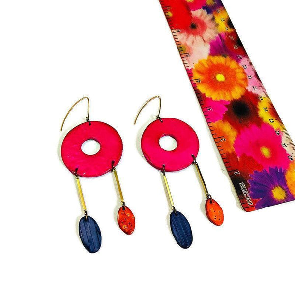 Clay Statement Earrings in Mixed Metal Color - Sassy Sacha Jewelry