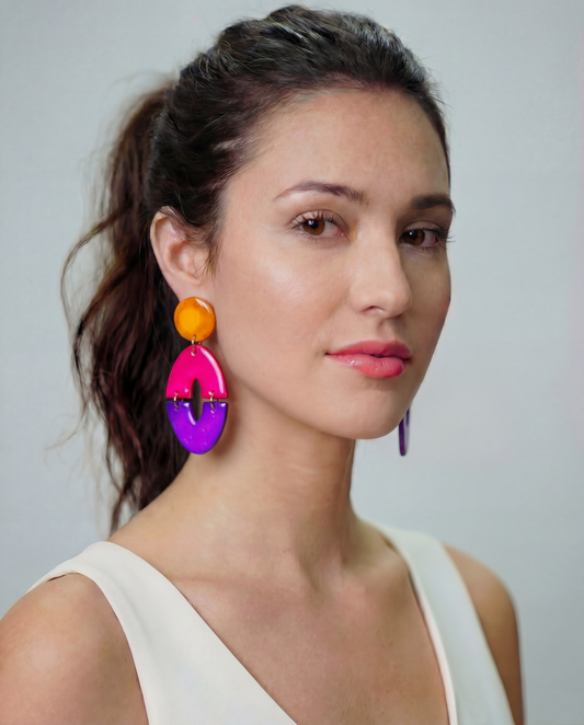 Long Artsy Clip On Earrings for Non-Pierced Ears, Handmade – "Zoe"