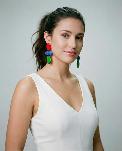 Colorful Statement Earrings Handmade- "Abby"