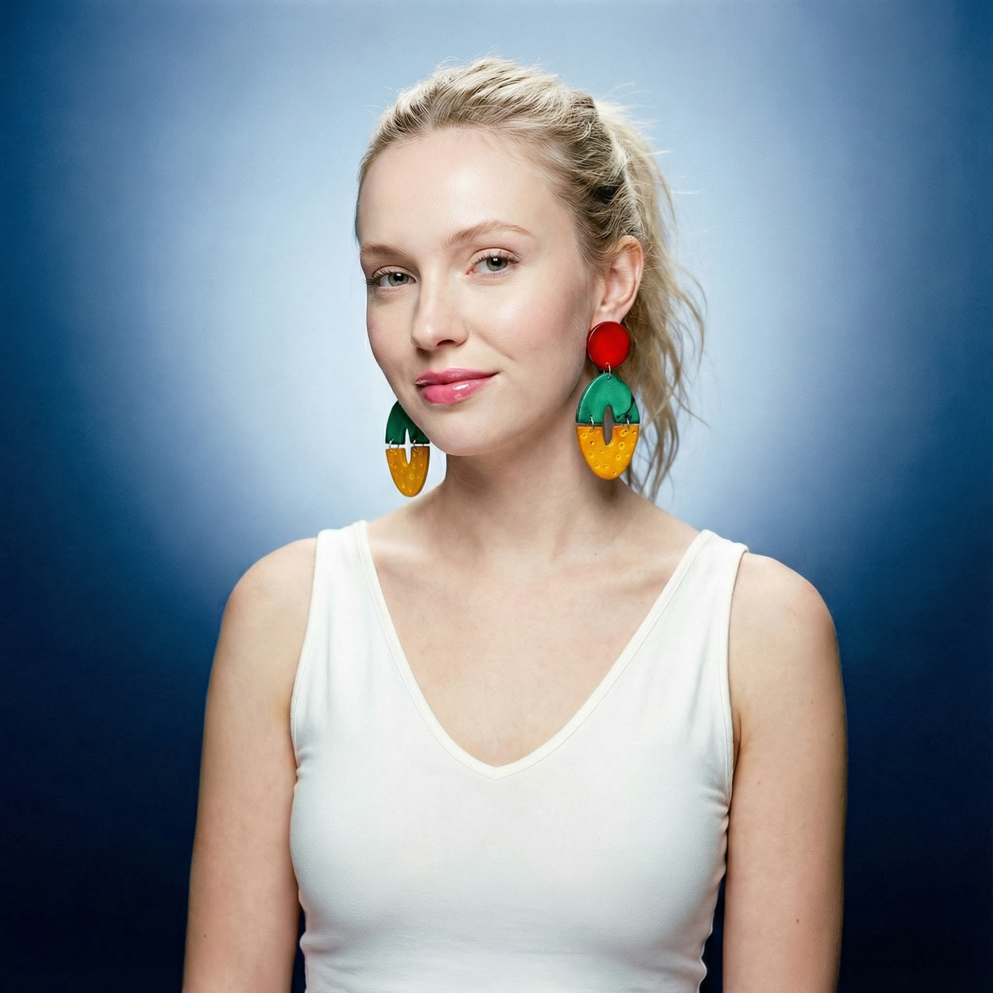 Long Colorful Statement Earrings, Post or Clip On – "Zoe"