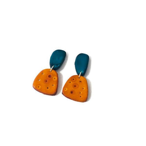 Cute Clip On Earrings in Yellow & Blue - Sassy Sacha Jewelry