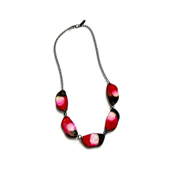 Dainty Bar Earrings in Red Brown & White - Sassy Sacha Jewelry