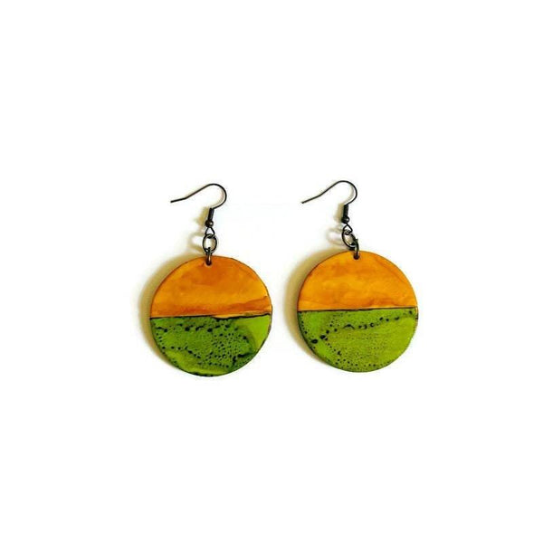 Earth Tone Round Dangle Earrings - Sassy Sacha Jewelry