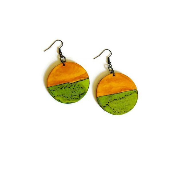 Earth Tone Round Dangle Earrings - Sassy Sacha Jewelry