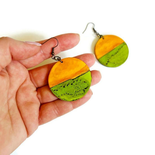 Earth Tone Round Dangle Earrings - Sassy Sacha Jewelry