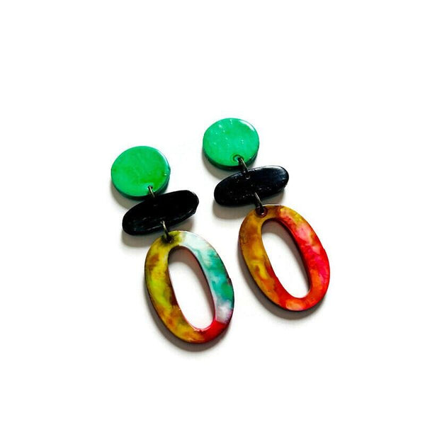 Extra Long Colorful Statement Earrings for Summer - Sassy Sacha Jewelry