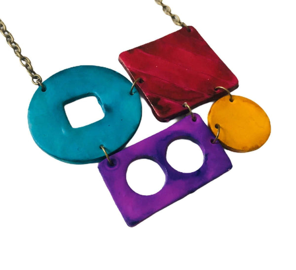 Geometric Jewelry Set with Bold Colors - Sassy Sacha Jewelry