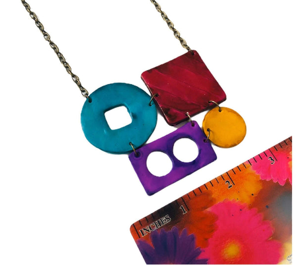 Geometric Jewelry Set with Bold Colors - Sassy Sacha Jewelry