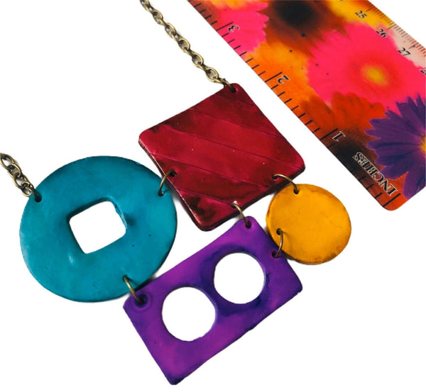 Geometric Jewelry Set with Bold Colors - Sassy Sacha Jewelry