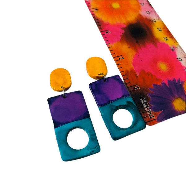 Geometric Jewelry Set with Bold Colors - Sassy Sacha Jewelry