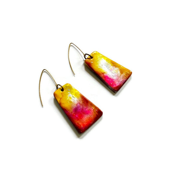 Abstract Alcohol Ink Dangle Earrings