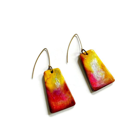 Abstract Alcohol Ink Dangle Earrings