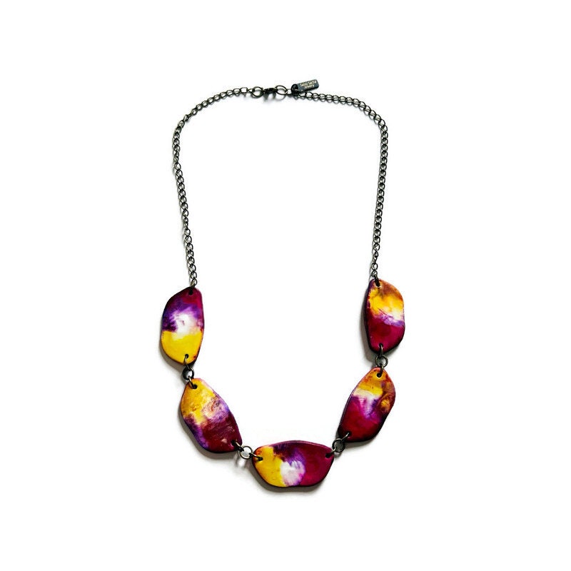 Handmade Jewelry Set with Beaded Necklace & Long Bar Dangle Earrings