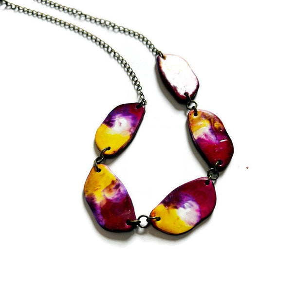 Handmade Jewelry Set with Beaded Necklace & Long Bar Dangle Earrings